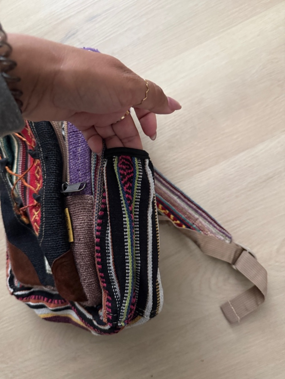 Himalya Hemp Multi‑Color Ethnic Pattern Women’s Backpack - Picture 7 of 11